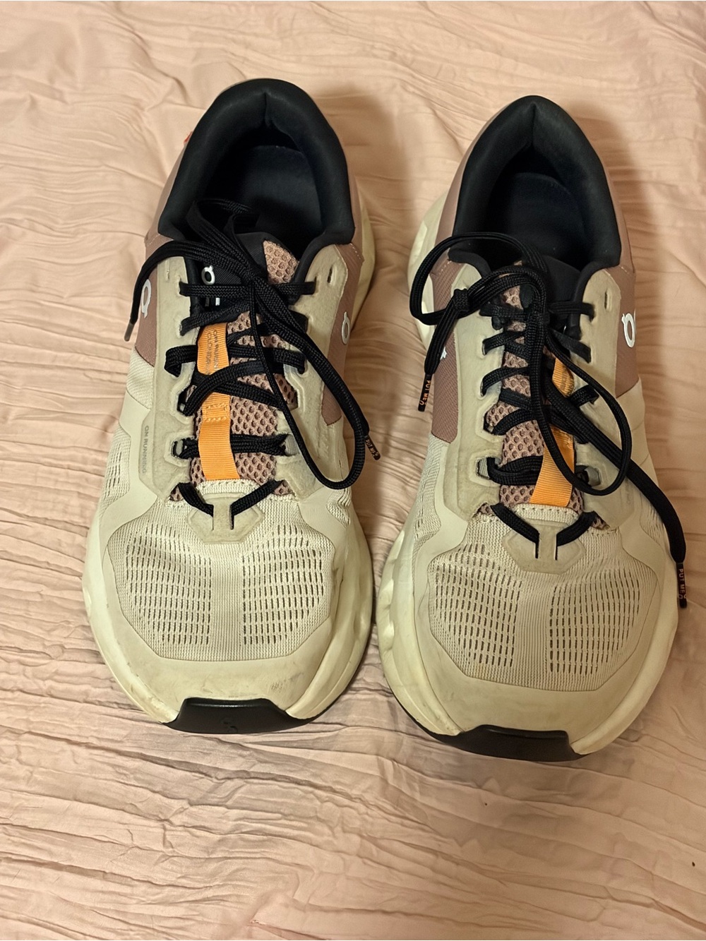 On Running Women's Athletic Sneakers in Cream, Orange & Black